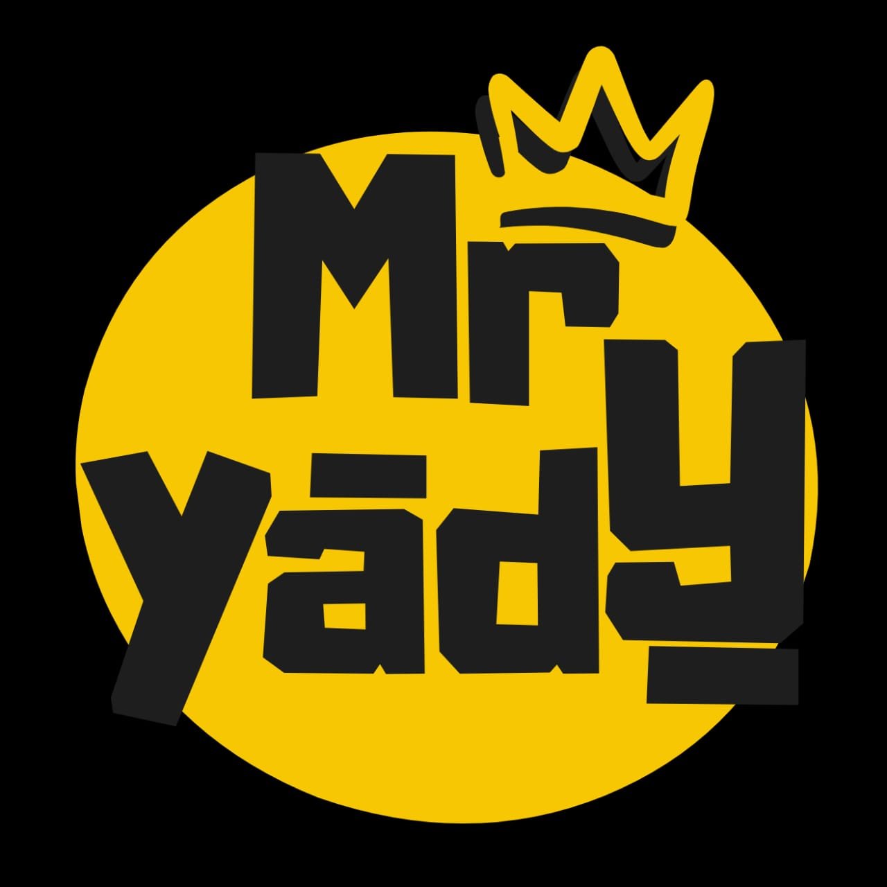 Logo Mr Yady, couronne sur disque jaune